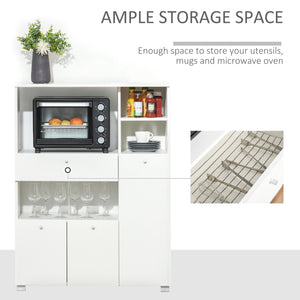 Armoire de cuisine avec support pour four à micro-ondes, blanc