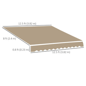 Replacement canopy for 8 x 13 retractable awning, UV protection, beige