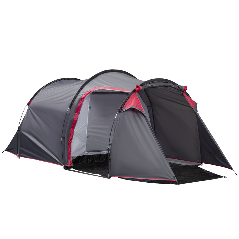 Tente de camping pop-up pour 2 à 3 personnes avec moustiquaire, portes zippées, sac de transport pour la pêche et la randonnée, gris foncé