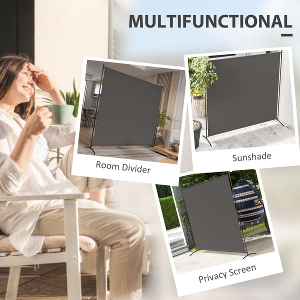 Paravent à panneau unique, protection UV30+, gris foncé