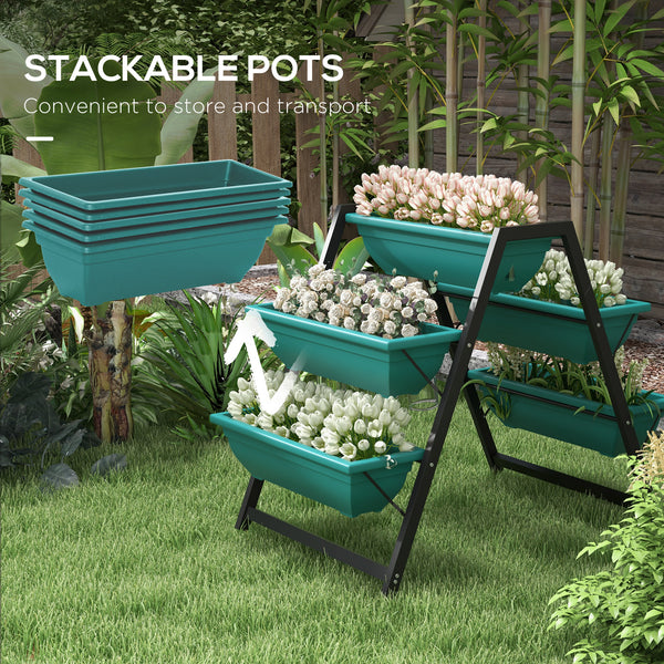 Jardinière surélevée verticale à 3 niveaux avec 5 bacs pour plantes d'extérieur