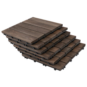 Lot de 27 dalles de terrasse emboîtables en bois