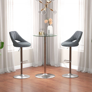 High bar table with tempered glass top