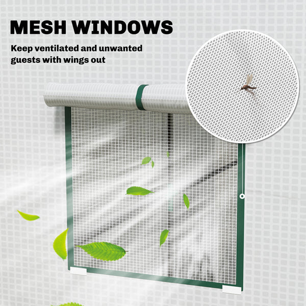 Lean-to greenhouse for tomatoes with reinforced PE cover