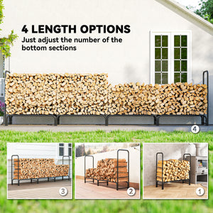 Râtelier à bois avec housse imperméable, support de stockage de bûches de 500 kg