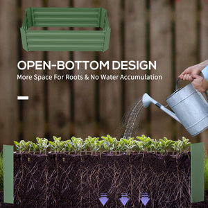 Ensemble de 2 jardinières surélevées en acier, vertes