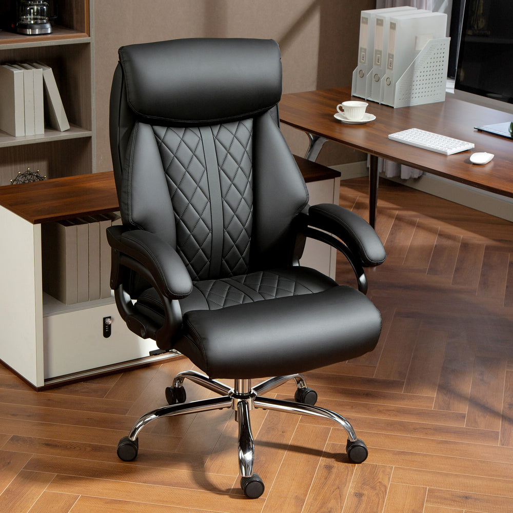 Chaise de bureau avec rembourrage à ressorts, noire