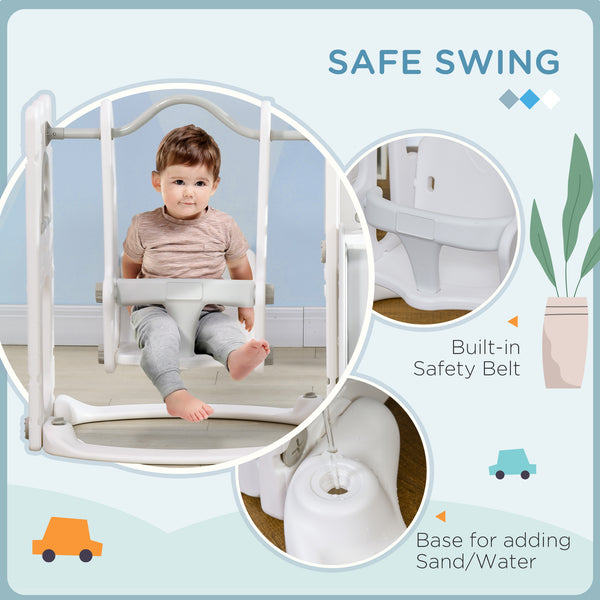 Ensemble de balançoire et toboggan 6 en 1 pour bébé gris