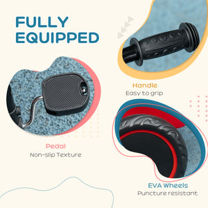 Grand tricycle avec siège réglable, ceinture de sécurité, deux paniers de rangement, rouge