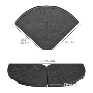 Lot de 2 poids pour parasols déportés avec poignées, noir