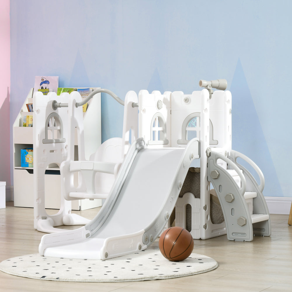 Ensemble de balançoire et toboggan 6 en 1 pour bébé gris