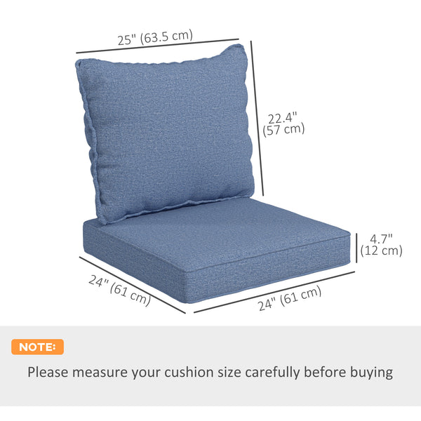 Coussins de remplacement, lot de 4, coussins de chaise de patio, bleu