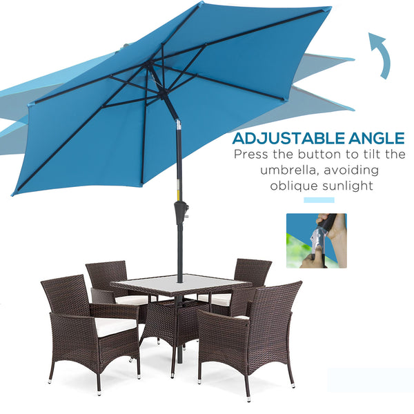 Parasol rond de 8,5 pieds, bleu