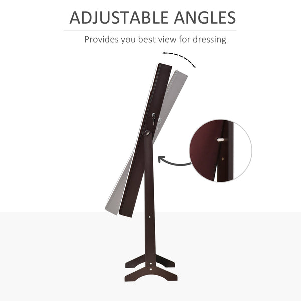 Armoire à bijoux avec miroir, verrouillable, 3 angles réglables, marron