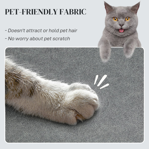 Massage Recliner Chair with Quiet Brushless Motor Pet-Friendly Fabric Power Recliner with 2 Memory Positions Grey