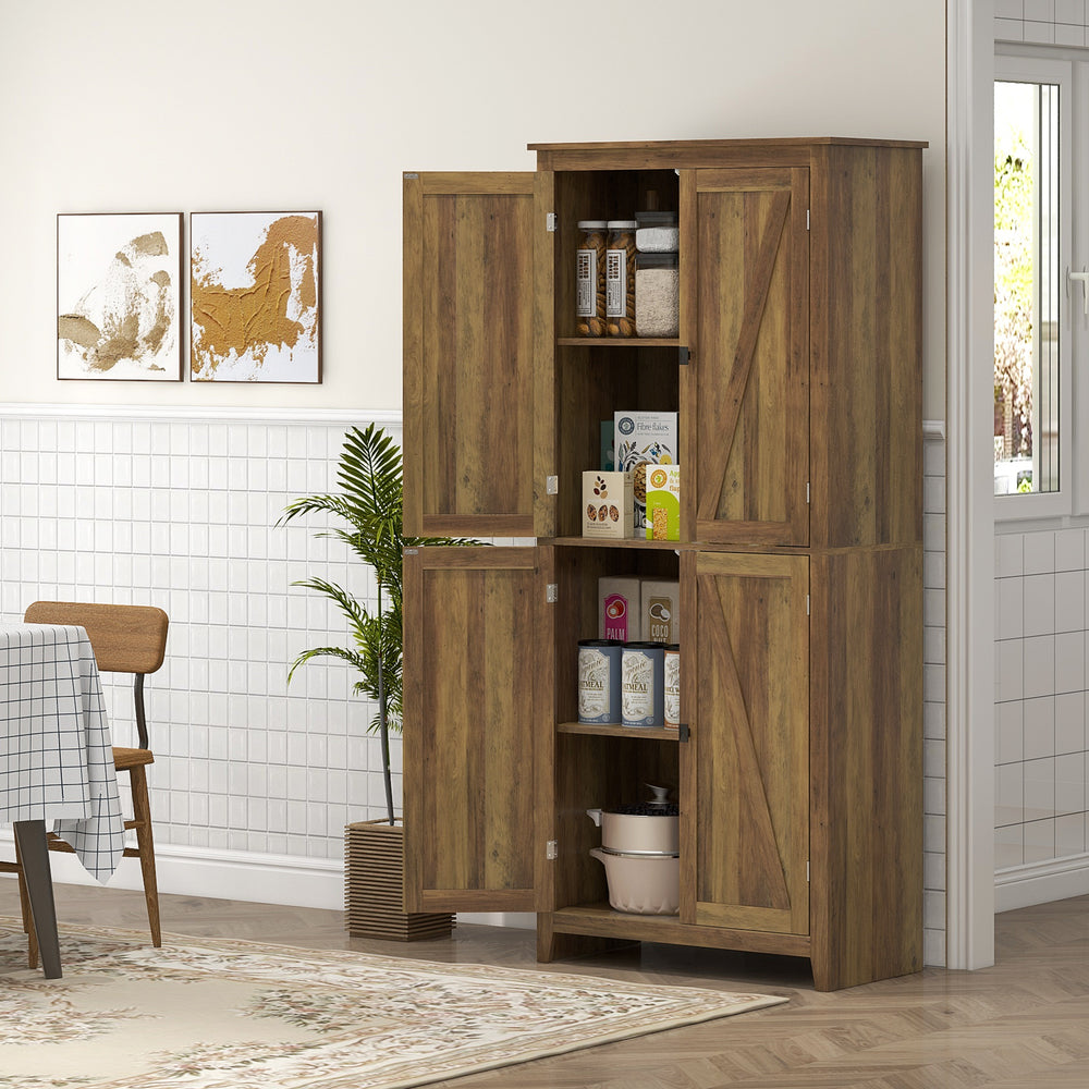 Meuble de rangement avec portes et étagères, marron