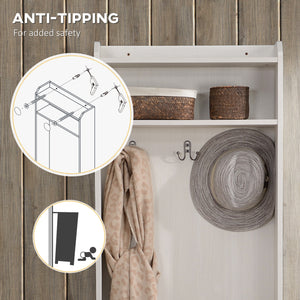 Meuble d'entrée moderne avec banc de rangement pour chaussures, blanc