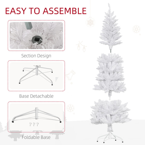 Sapin de Noël artificiel de 7 pieds de haut blanc