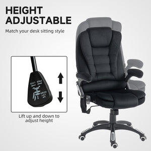 Fauteuil de bureau à massage vibrant 6 points, noir