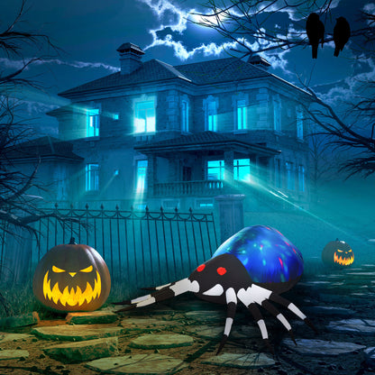 Halloween géant effrayante araignée gonflable 1,5 m soufflée à l'air avec éclairage LED