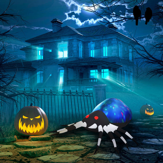 Halloween géant effrayante araignée gonflable 1,5 m soufflée à l'air avec éclairage LED