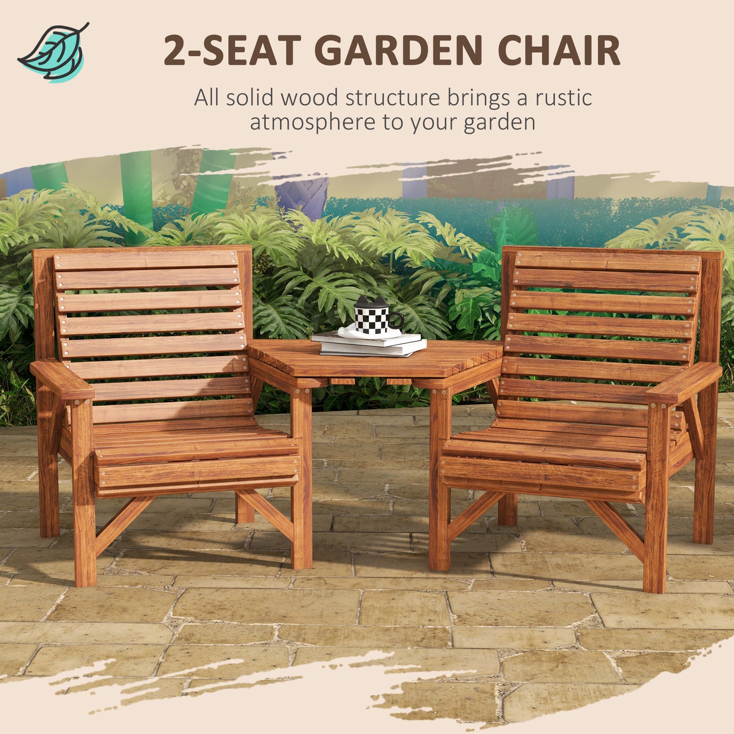 Ensemble de 3 bancs d'extérieur pour jardin et balcon, brun clair