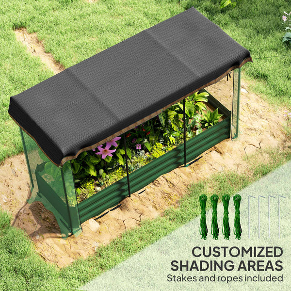 Jardinière en acier galvanisé avec cage de culture et toile d'ombrage pour fleurs, légumes et herbes aromatiques