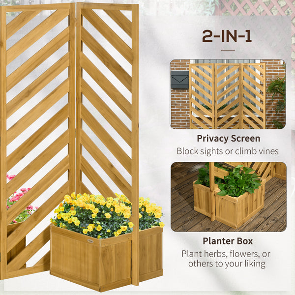 Garden screen with planters