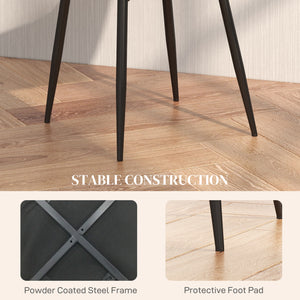 Lot de 4 chaises de salle à manger rembourrées avec pieds en acier, chaise de cuisine moderne pour salle à manger, noir
