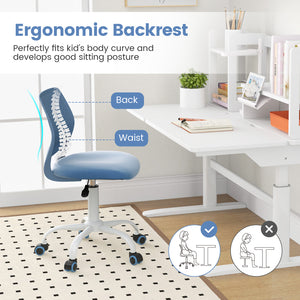 Chaise d'étude ergonomique pour enfants avec hauteur réglable