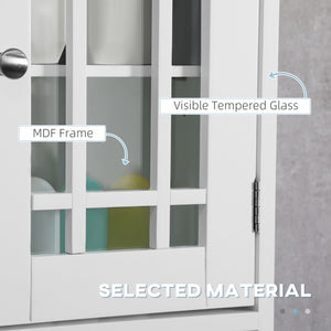 Meuble de salle de bain mural moderne avec placard à 2 portes et étagère ouverte, blanc