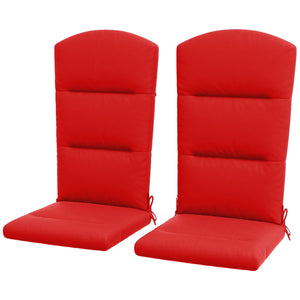 Coussins de remplacement pour chaise de patio Adirondack avec dossieret attaches, lot de 2, rouge vin