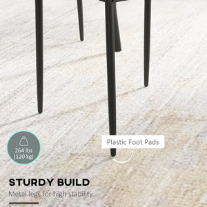 Set of 4 modern high-back, upholstered chairs with padded seats, grey