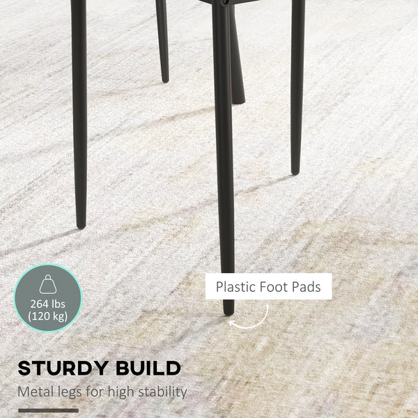 Set of 4 modern high-back, upholstered chairs with padded seats, grey