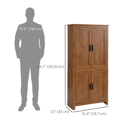 Storage unit with 4 doors and 3 adjustable shelves, oak