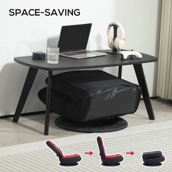 Chaise de sol pliante pivotante à 360 degrés, réglable sur 6 positions, rouge