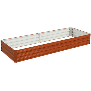 Galvanized raised planter, brown