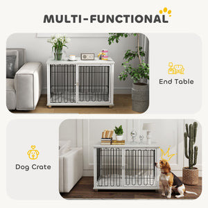 Meuble cage avec coussin lavable, gris