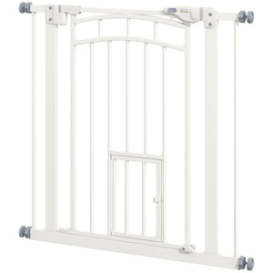 Barrière pour animaux à fermeture automatique, blanche
