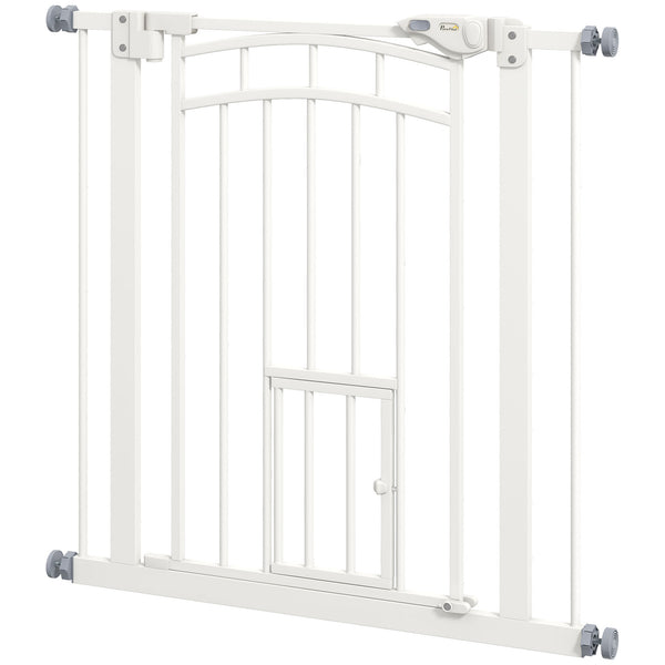 Barrière pour animaux à fermeture automatique, blanche