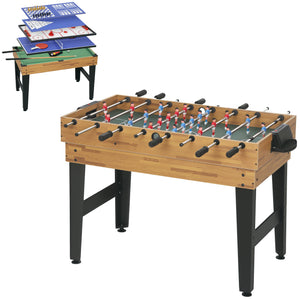 13-in-1 Combination Games Table with Foosball, Billiards, Hockey and More for Children and Adults, Light Walnut