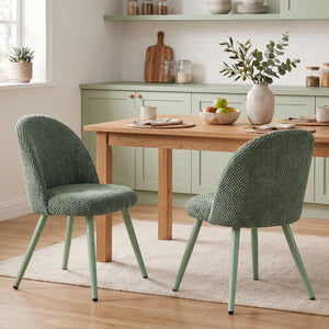 Chaises de salle à manger en velours – Ensemble de 2, vert