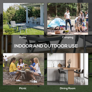 Table d'appoint ronde pliante d'extérieur, noir