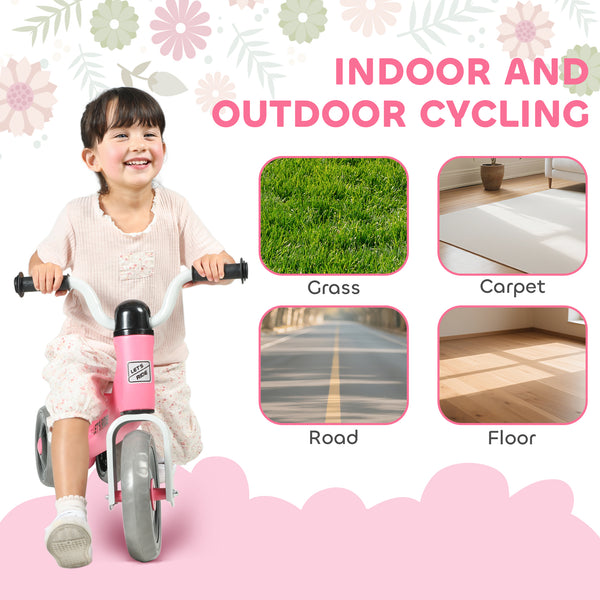 Vélo d'équilibre pour tout-petits de 12 à 36 mois rose