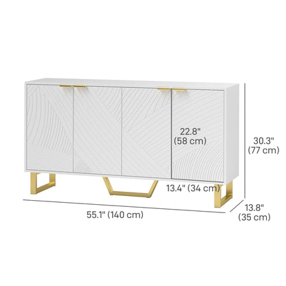HOMCOM sideboard with adjustable shelves, white