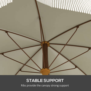Parasol de plage de 6,2 pieds, beige foncé