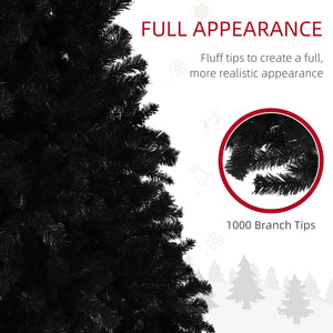 Sapins de Noël artificiels noir de 6 pieds avec ouverture automatique et base en acier