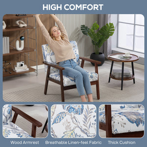 Lot de 2 fauteuils d'appoint modernes avec assise rembourrée, revêtement aspect lin
