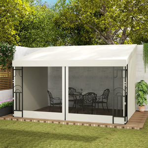 Pergola murale 10 x 13 avec 2 rideaux et 2 moustiquaires, résistante aux UV, beige