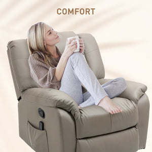 Fauteuil inclinable massant à vibrations 8 points, gris